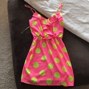 Bright pink and yellow dress